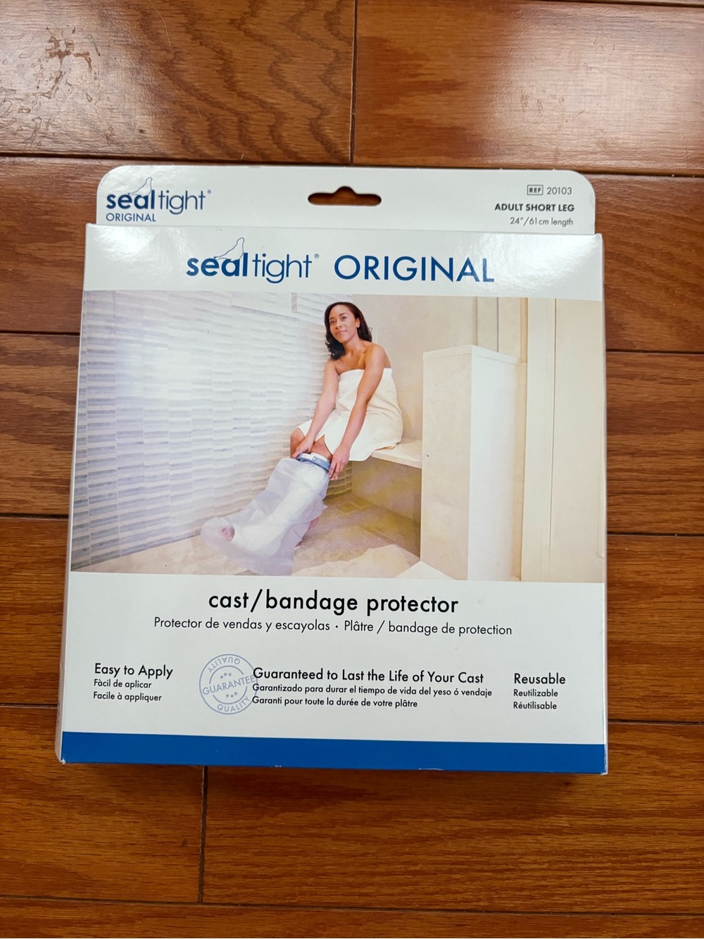 Seal Tight ORIGINAL White Cast / Bandage Protector - Adult short Leg, NWOT